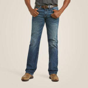 Man wearing the Coltrane Rocker slim straight low-rise jeans, showcasing modern western clothing.