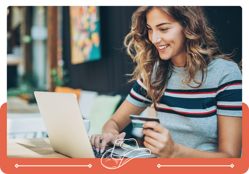 image of a woman online shopping