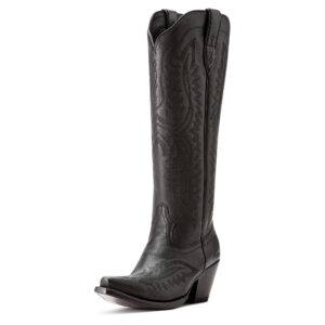 Black knee-high Casanova western boots with stitching.
