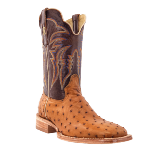Brown full quill ostrich western boots.