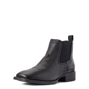 Black leather Booker Ultra Western slip-on boots.