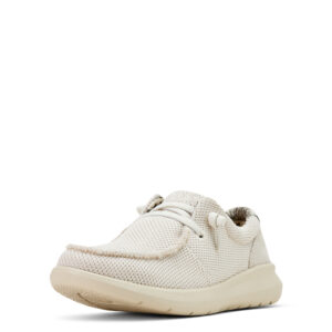 Women's cream colored mesh Hilo slip-on shoe with white sole