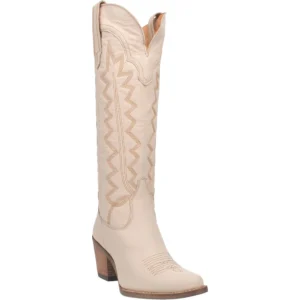 White Dingo leather western boots with stitching