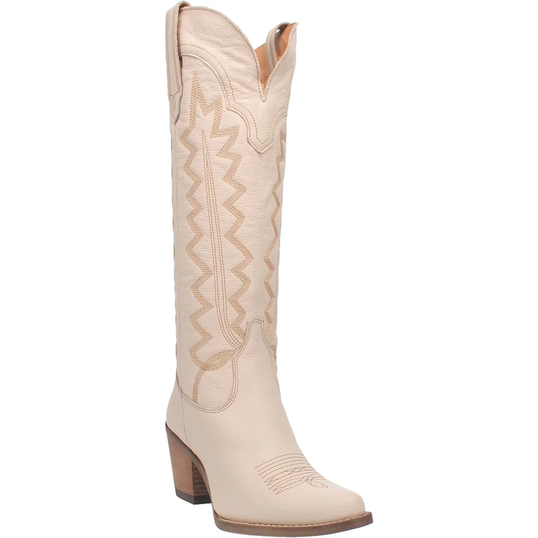 White Dingo leather western boots with stitching